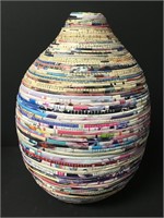 Vintage Recycled Rolled Paper/Magazine Vase