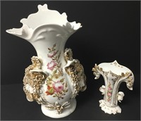 Antique Old Paris Porcelain Hand Painted Vase's