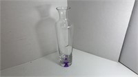 Glass Vase With Purple In Bottom