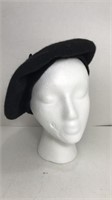 Beret Hat Wool Blend Black