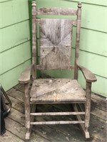 Woven Vintage Rocking Chair Rocker 27w x 47" h