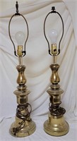 Brass Looking Set of Lamps - work