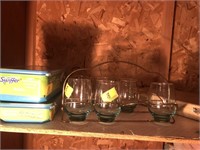 Set of six glass tumblers