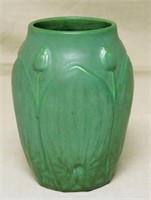 Hampshire Pottery Lilly Motif Vase.