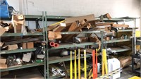 LARGE COLLECTION OF TUBE LIGHTS AND SHELVING UNITS
