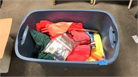 TUB OF SAFETY VEST AND MARKERS