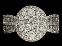 1.75 Cts Diamond Cluster Ring 14 Kt