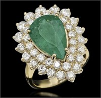 AIGL $23,560  8.09 cts Emerald & Diamond 14k Ring