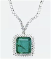 $190,000 -  27.70 cts Emerald & Diamond 18k Gold