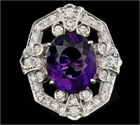AIGL $ 17,650 10.10 Cts Amethyst Diamond Ring