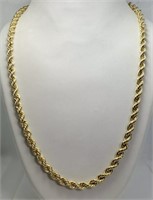 18 Kt Solid 5.8 MM Rope Chain Necklace