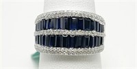 EFFY 3.68 Cts Sapphire Diamond Ring 14 Kt