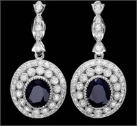 AIGL $ 10,720 8.55 Cts Sapphire Diamond Earrings