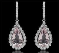 AIGL $ 10,867 11.05 Cts Morganite Diamond Earrings