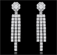 $9860 - 18k White Gold 2.67 cts Diamond Earrings