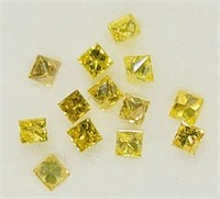 0.20 cts Assorted Yellow Diamonds Princess Cut