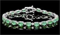 14k Gold 11.60 cts Emerald & Diamond Bracelet