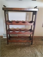 Wood Wine Rack w/Removal Top Tray