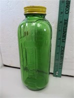 Vintage Depression Glass 40 oz Green Refrigerator