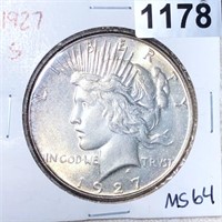 1927-S Silver Peace Dollar CHOICE BU