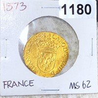1573 French Gold Ecu UNCIRCULATED