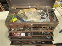 Rough & Rusty Tool Box 14" Tall 20" W & Contents