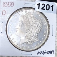 1888-O Morgan Silver Dollar SUPERB GEM BU DMPL