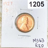 1927-S Lincoln Wheat Penny CHOICE BU RED