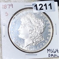 1879-S Morgan Silver Dollar CHOICE BU DMPL