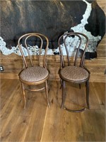 Wooden  Ice Cream Parlor Chairs (2-some damage)