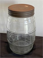 Antique pickle jar with metal lid