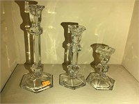 Graduated Clear Glass Candle Holders