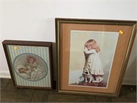 Two Framed Child Pictures