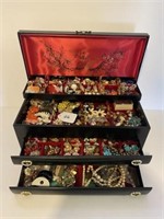 Jewelry Box & Contents, Hundreds of Pairs of