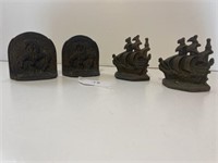 2 Pair of Cast Iron Bookends