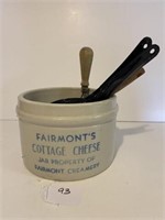 Cottage Cheese Crock & Contents