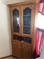 Amish Oak 2 Piece Corner Cupboard ( No Contents)
