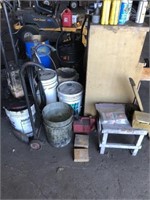 Cabinet And Contents, Grease Buckets, Sork Plugs