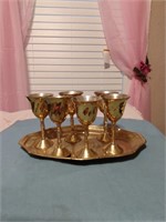 Fluted Cups on Tray