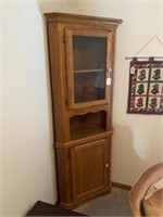 Amish Oak 2 Piece Corner Cupboard, 76"H 31"W