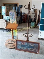 Wooden Music Stand, Coat Tree, & Wall Decor