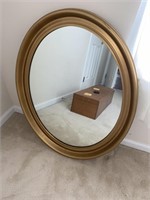 Vintage Gilded Oval Wall Mirror