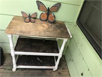 Garden Cart  w/ Butterfly Decor 17d x 32w x34t