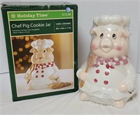 NIB HOLIDAY Chef Pig Cookie Jar
