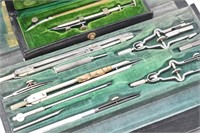 (2) Antique Drafting Tools in Cases