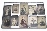 Collection of 10- Tinted Tintype Photographs