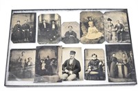 Collection of 10-  Tinted Tintype Photographs