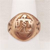 10K Gold USN Ring
