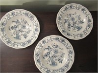 Nikko 3 Blue & White China Plates