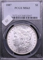 1887 PCGS MS63 MORGAN DOLLAR